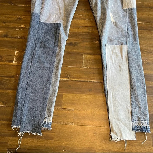 Reformation High Waisted Skinny Patch Distressed Jeans - Picture 9 of 12